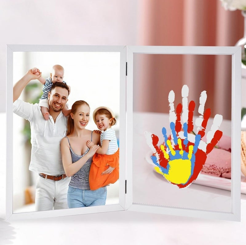 CHERRY CHEERS Family Handprint Kit with Picture Frame – DIY Hand Print Keepsake Gift for Parents & Kids, Handprint Craft for Family Memory Making & Home Decor (with Picture Frame) - Image 1